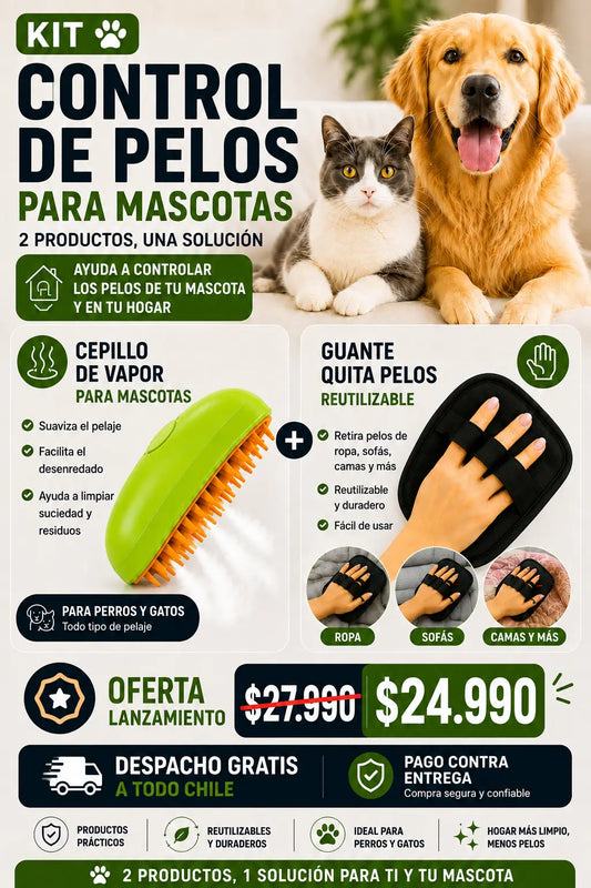 Kit Control de Pelos para Mascotas