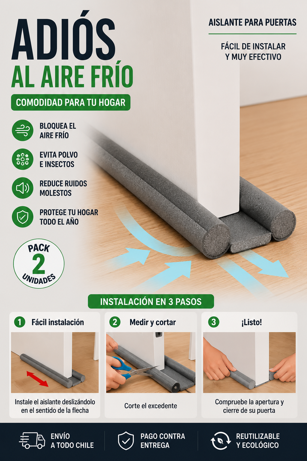 Aislante para Puertas (Pack x 2 unidades)