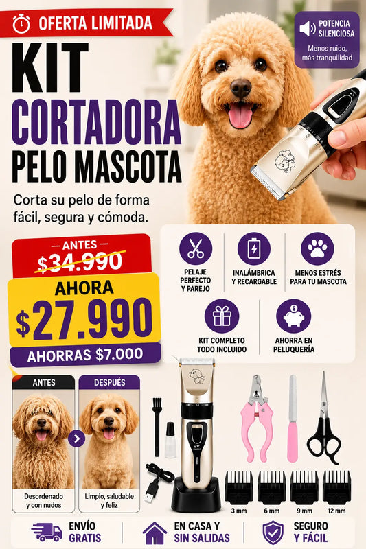 Kit Cortadora Pelo Mascota